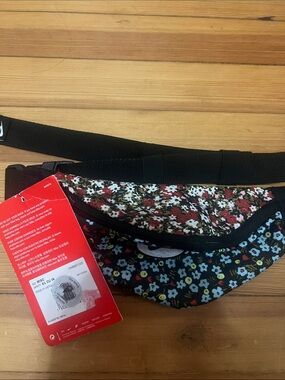 Nike Black Floral Waist Pack with Multicolor Flower Print